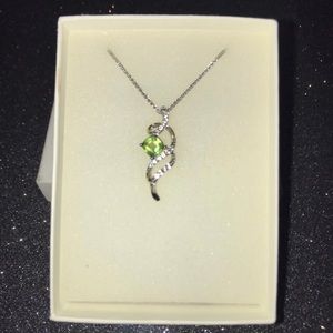 Diamond Birthstone Swirl Necklace